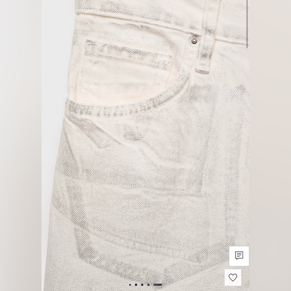 MANGO Metallic Finish Wide Leg Jeans SIZE : - Picture 8 of 16